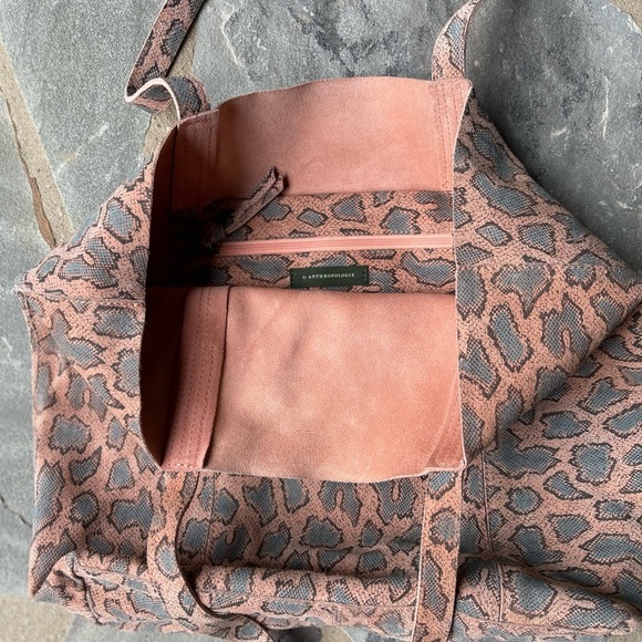 Anthropologie- Snake Leather Tote - Picture 4 of 12
